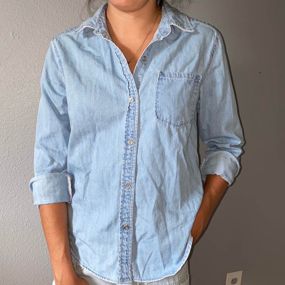 Button up, light weight jean shirt